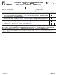 Document preview: Form 734-5239 Statewide Pce No Ground Disturbance (Ngd) Quality Control Peer Review Checklist & Comment Log - Oregon