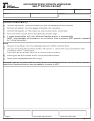 Document preview: Form 734-5280 Noise Barrier Design Technical Memorandum Quality Control Checklist - Oregon