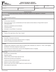 Document preview: Form 734-5279 Noise Technical Report Quality Control Checklist - Oregon