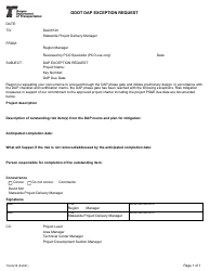 Document preview: Form 734-5218 Odot Dap Exception Request - Oregon