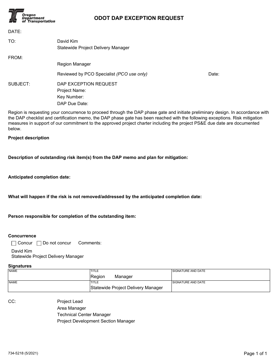 Form 7345218 Fill Out, Sign Online and Download Fillable PDF, Oregon