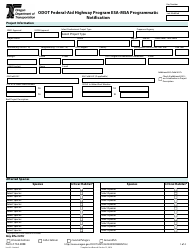 Form 734-2898 Odot Federal-Aid Highway Program Esa-Msa Programmatic Notification - Oregon