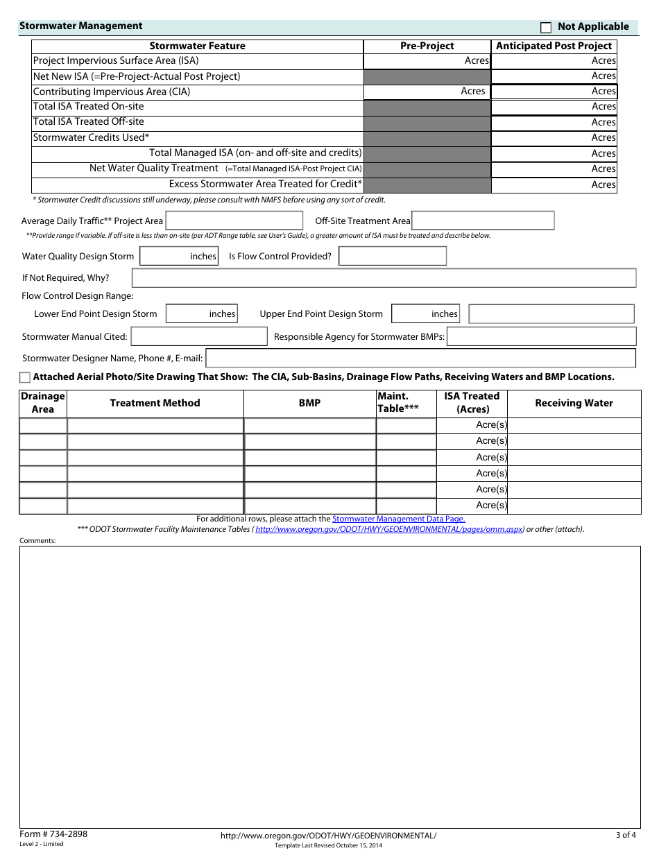 Form 734-2898 Odot Federal-Aid Highway Program Esa-Msa Programmatic Notification - Oregon, Page 3