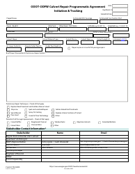 Form 734-5003 Odot-Odfw Culvert Repair Programmatic Agreement - Initiation &amp; Tracking - Oregon