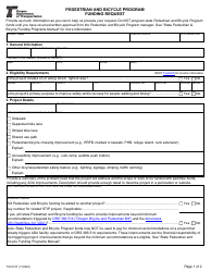 Form 734-5197 Pedestrian and Bicycle Program Funding Request - Oregon