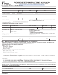 Document preview: Form 734-2667 Outdoor Advertising Sign Permit Application - Oregon