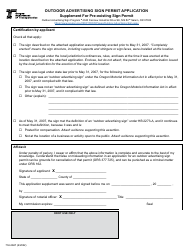 Form 734-2667 Outdoor Advertising Sign Permit Application - Oregon, Page 3