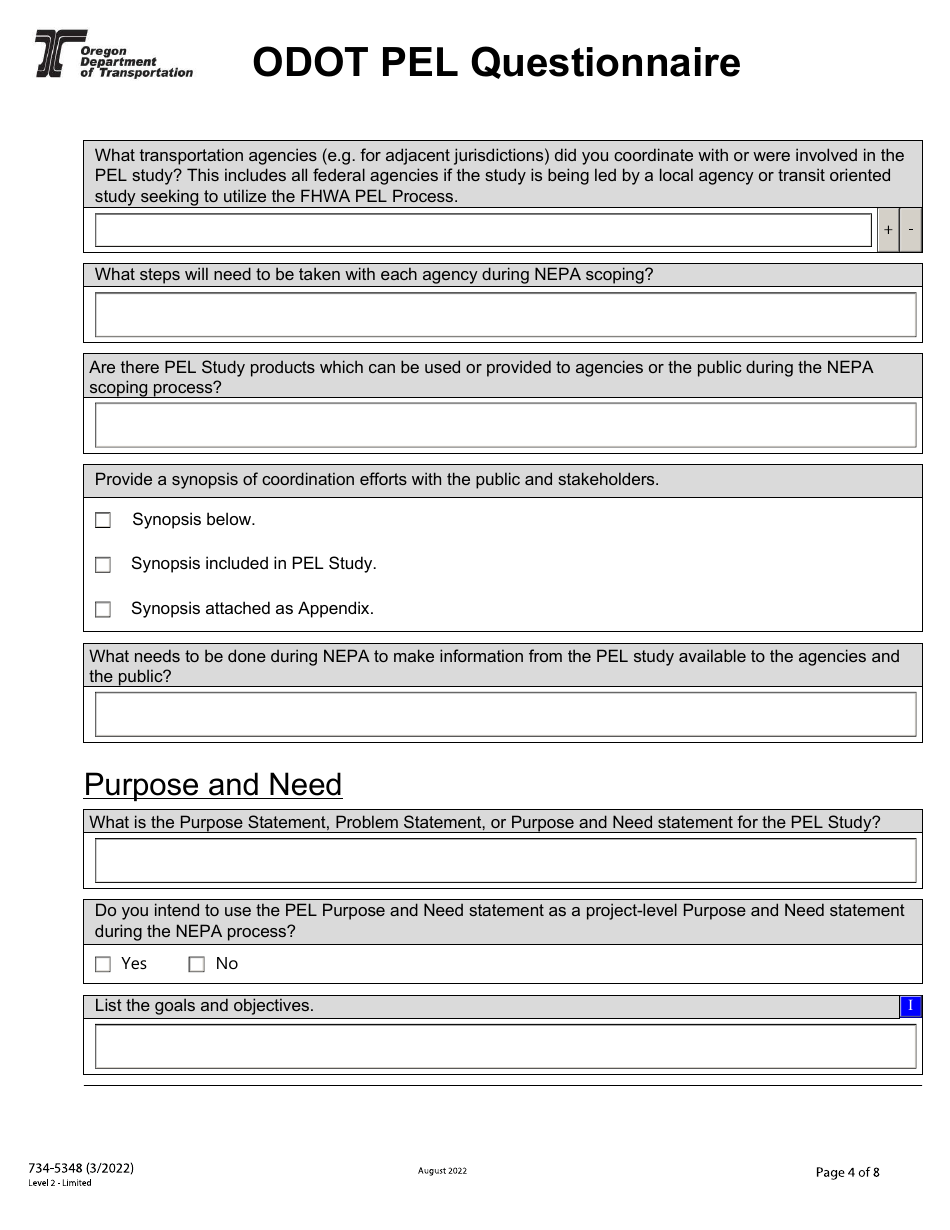 Form 734-5348 - Fill Out, Sign Online and Download Fillable PDF, Oregon ...