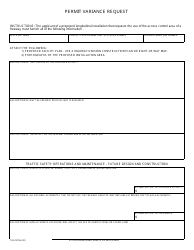 Document preview: Form 734-2515 Permit Variance Request - Oregon