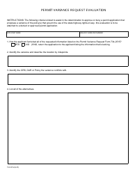 Document preview: Form 734-2515A Permit Variance Request Evaluation - Oregon
