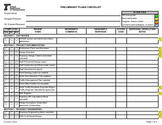 Form 734-5346 Preliminary Plans Checklist - Oregon