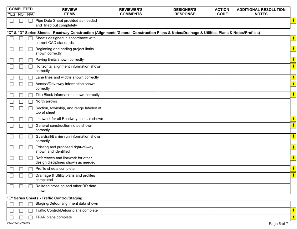 Form 734-5346 Preliminary Plans Checklist - Oregon, Page 5