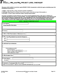 Document preview: Form 734-5364 Pm10 and Pm2.5 Project Level Checklist - Oregon