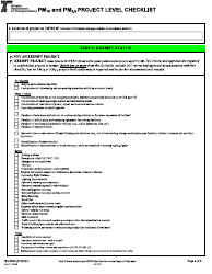 Form 734-5364 Pm10 and Pm2.5 Project Level Checklist - Oregon, Page 2