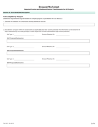 Form 734-2951 Project Evaluation Worksheet to Develop Odot-Erosion &amp; Sediment Control Plan (Escp) - Oregon, Page 2