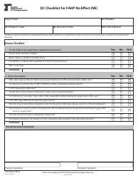 Document preview: Form 734-5269 Qc Checklist for Fahp No Effect (Ne) - Oregon