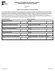 Form 734-5039 Region 4 Statement of Technical Quality - Oregon