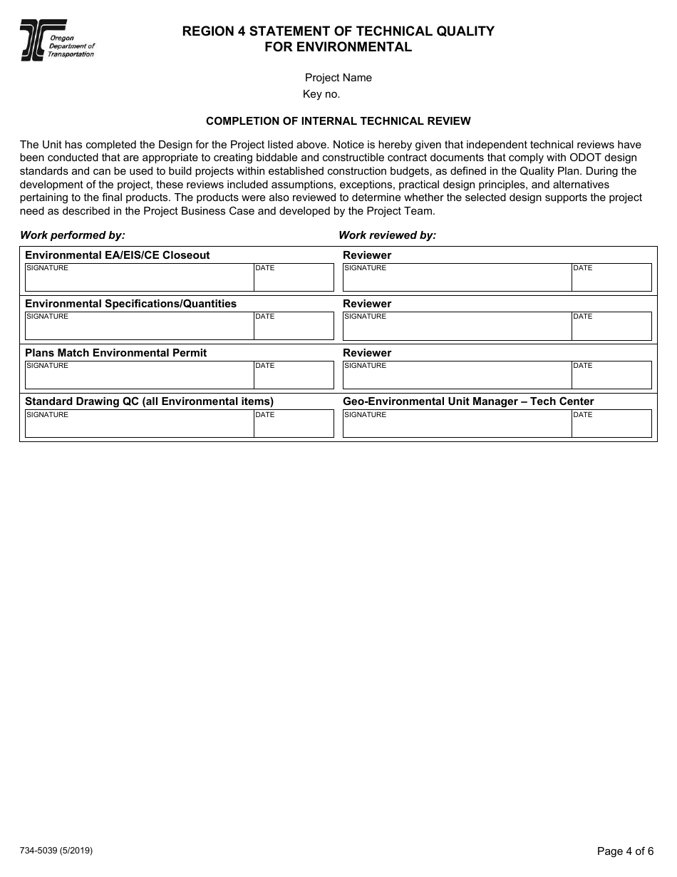 Form 734-5039 Region 4 Statement of Technical Quality - Oregon, Page 4