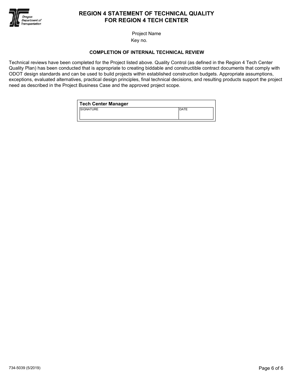 Form 734-5039 Region 4 Statement of Technical Quality - Oregon, Page 6