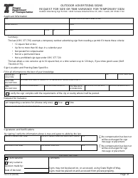 Document preview: Form 734-5123 Request for Size or Time Variance for Temporary Sign - Oregon