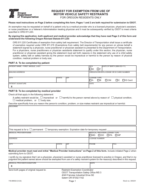 Form 735-6653A  Printable Pdf
