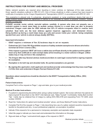 Form 735-6653A Request for Exemption From Use of Motor Vehicle Safety Restraints for Oregon Residents Only - Oregon, Page 2
