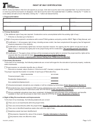 Form 734-5257 Right of Way Certification - Oregon