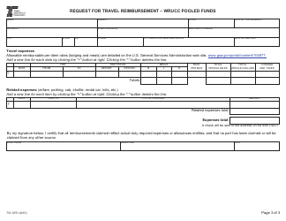 Form 731-0751 Request for Travel Reimbursement - Wrucc Pooled Funds - Oregon, Page 3