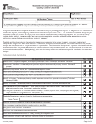 Document preview: Form 734-5284 Roadside Development Designer's Quality Control Checklist - Oregon