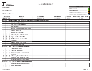 Form 734-5347 Scoping Checklist - Oregon