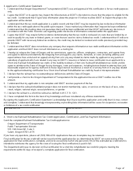 ODOT Form 734-5226 Short Line Railroad Rehabilitation Tax Credit Application for Final Certification - Oregon, Page 2