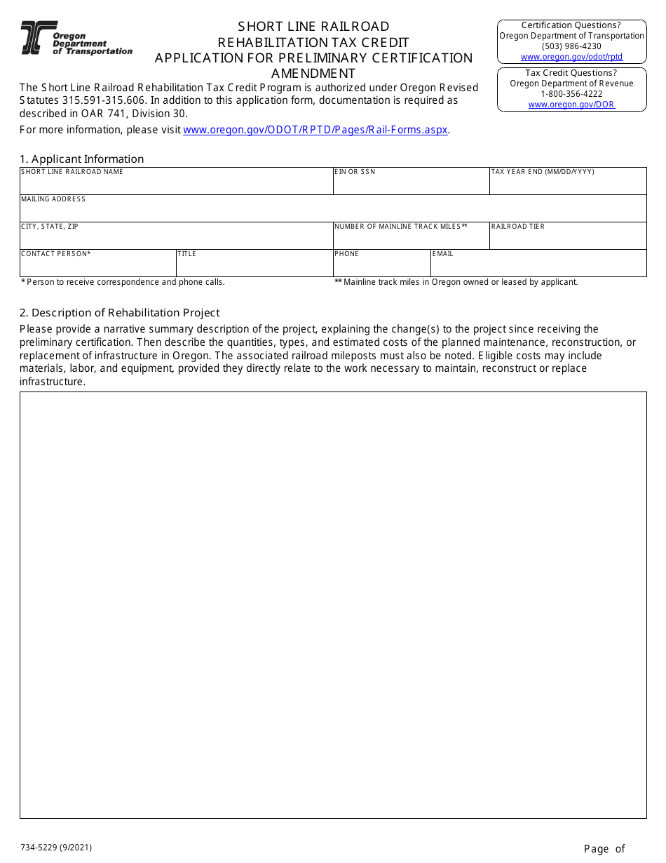 ODOT Form 7345229 Fill Out, Sign Online and Download Fillable PDF