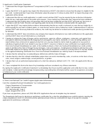 ODOT Form 734-5229 Short Line Railroad Rehabilitation Tax Credit Application for Preliminary Certification Amendment - Oregon, Page 2
