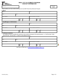 Document preview: Form 734-5256 Contact Information - Small City Allotments Program - Oregon