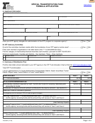 Document preview: Form 734-5067 Special Transportation Fund Formula Application - Oregon