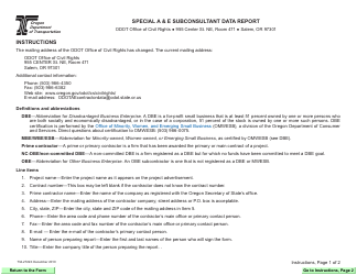 Form 734-2722X Special a&amp;e Sunconsultant Data Report - Oregon, Page 3