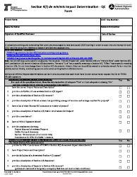 Form 734-5287 Section 4(F) De Minimis Impact Determination - Qc Form - Oregon