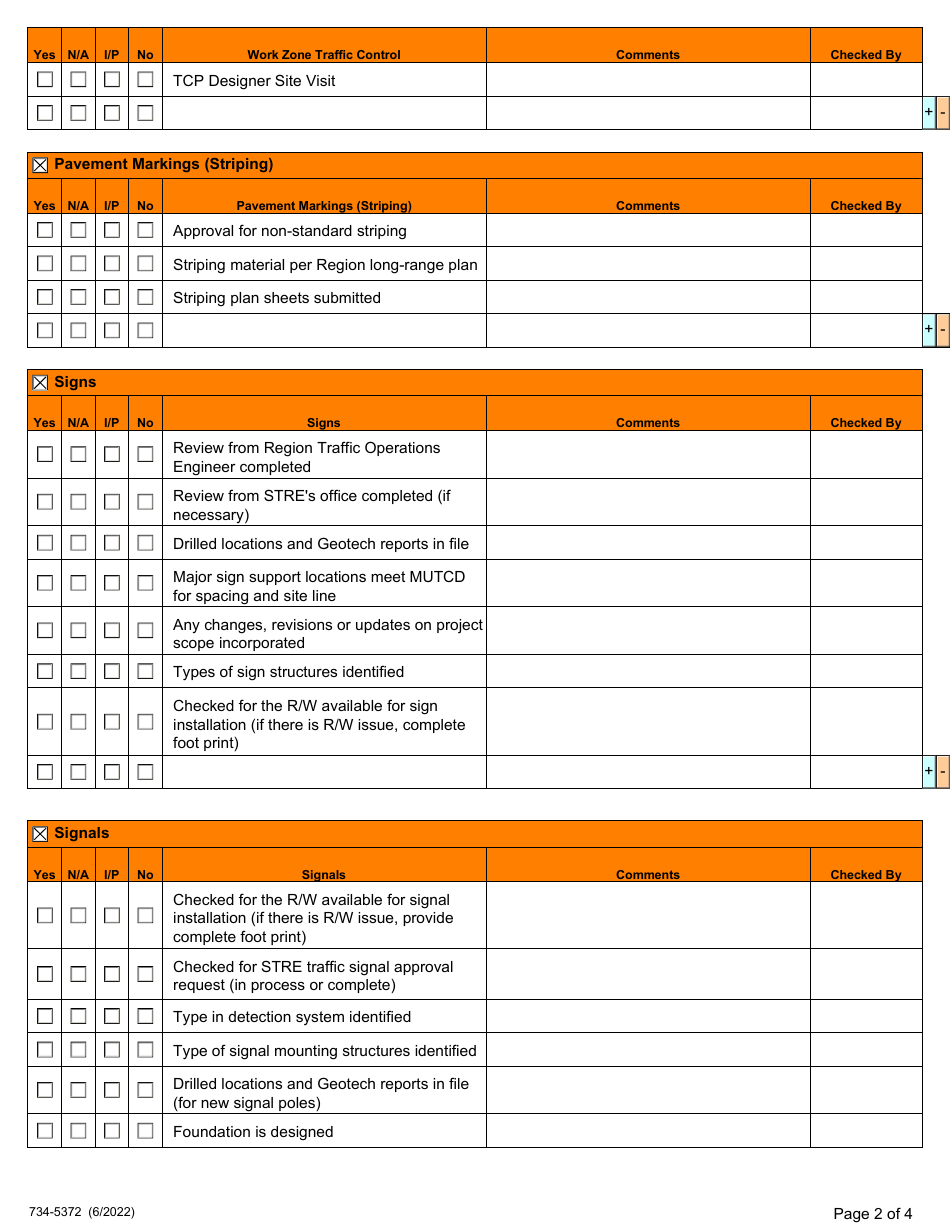 Form 734-5372 Traffic Quality Control Checklist - Oregon, Page 2