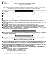 ODOT Form 734-2797 Transit Bench or Transit Shelter Outdoor Advertising Sign Permit Application - Oregon, Page 2