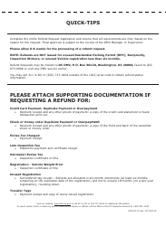 Form DMV-RS-01 Refund Request Application - Washington, D.C., Page 2