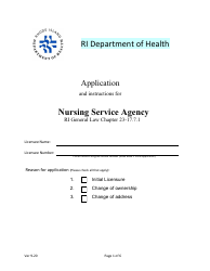 Application for Nursing Service Agency - Rhode Island