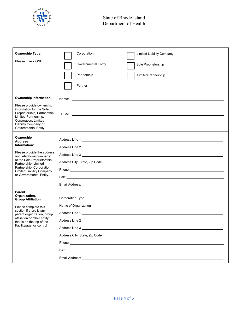 Application for Nursing Service Agency - Rhode Island, Page 4