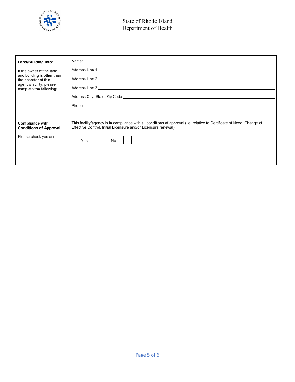 Application for Nursing Service Agency - Rhode Island, Page 5