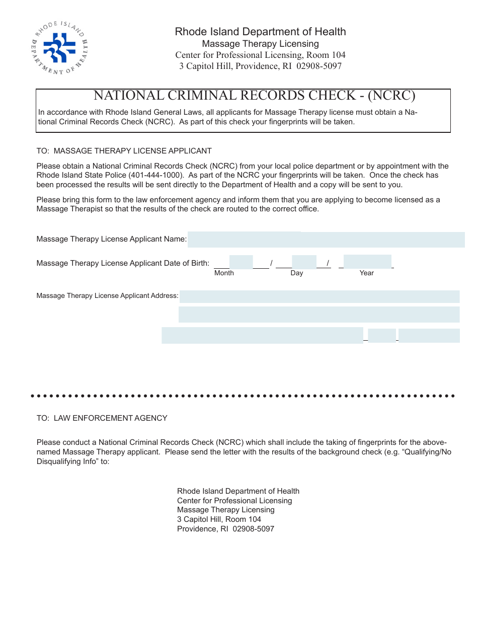 Application for License as a Massage Therapist - Rhode Island, Page 7