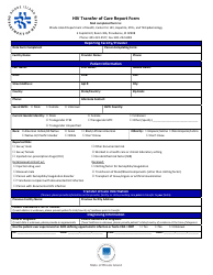 Document preview: HIV Transfer of Care Report Form - Rhode Island