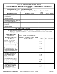 Form MAT-1A(AUT) Authorized User Training, Experience and Preceptor Attestation (For Uses Defined Under 216-ricr-40-20-9.8.1) - Rhode Island, Page 2