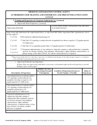 Form MAT-1A(AUT) Authorized User Training, Experience and Preceptor Attestation (For Uses Defined Under 216-ricr-40-20-9.8.1) - Rhode Island, Page 3