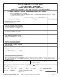 Form MAT-1A(RSO) Radiation Safety Officer or Associate Radiation Safety Officer Training, Experience and Preceptor Attestation [216-ricr-40-20-9.5.10] - Rhode Island, Page 3
