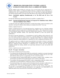 Instructions for Form MAT-1A Application for Radioactive Materials License - Rhode Island, Page 4