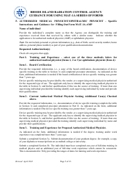 Instructions for Form MAT-1A Application for Radioactive Materials License - Rhode Island, Page 5